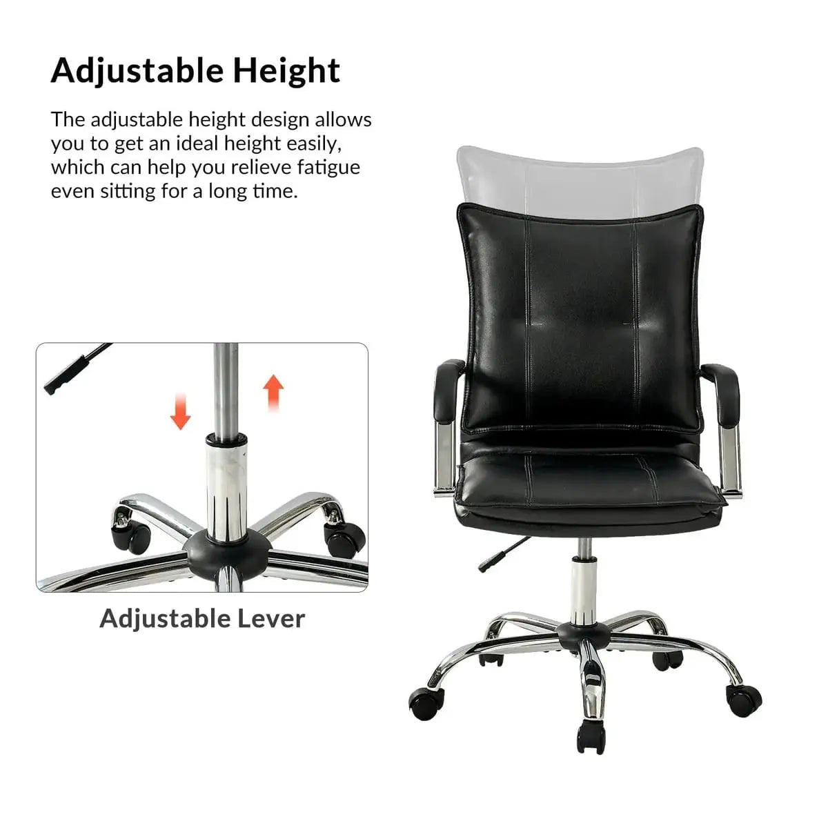 Modern Executive Black Faux Leather Office Chair Gold Base - Ergonomic Swivel & Adjustable Height for Professionals. Platinum-Level Office Chairs