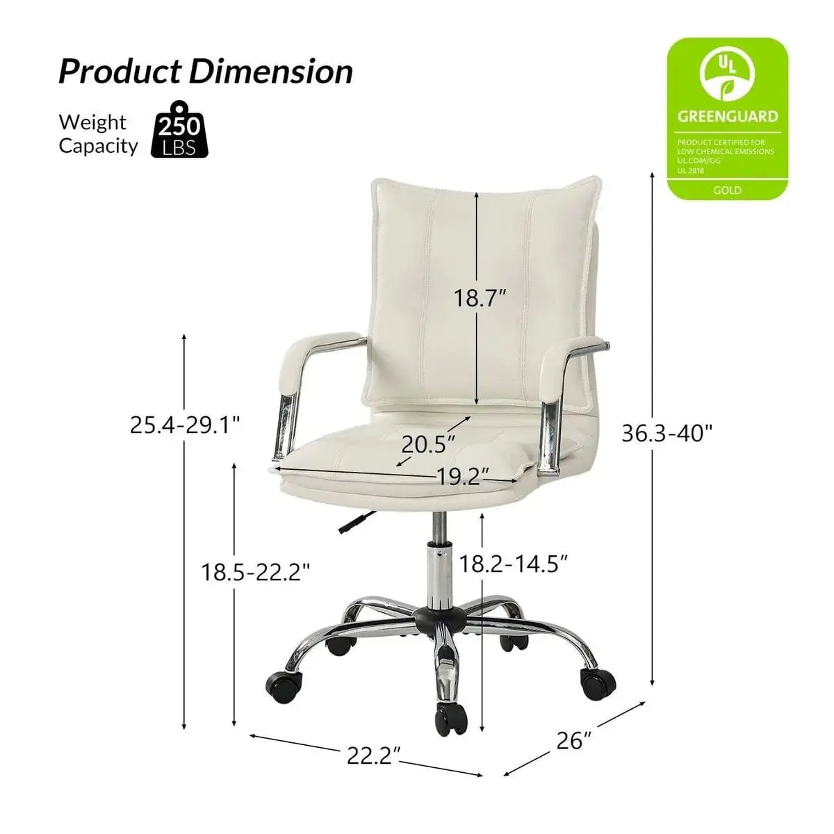 Modern Executive Black Faux Leather Office Chair Gold Base - Ergonomic Swivel & Adjustable Height for Professionals. Platinum-Level Office Chairs
