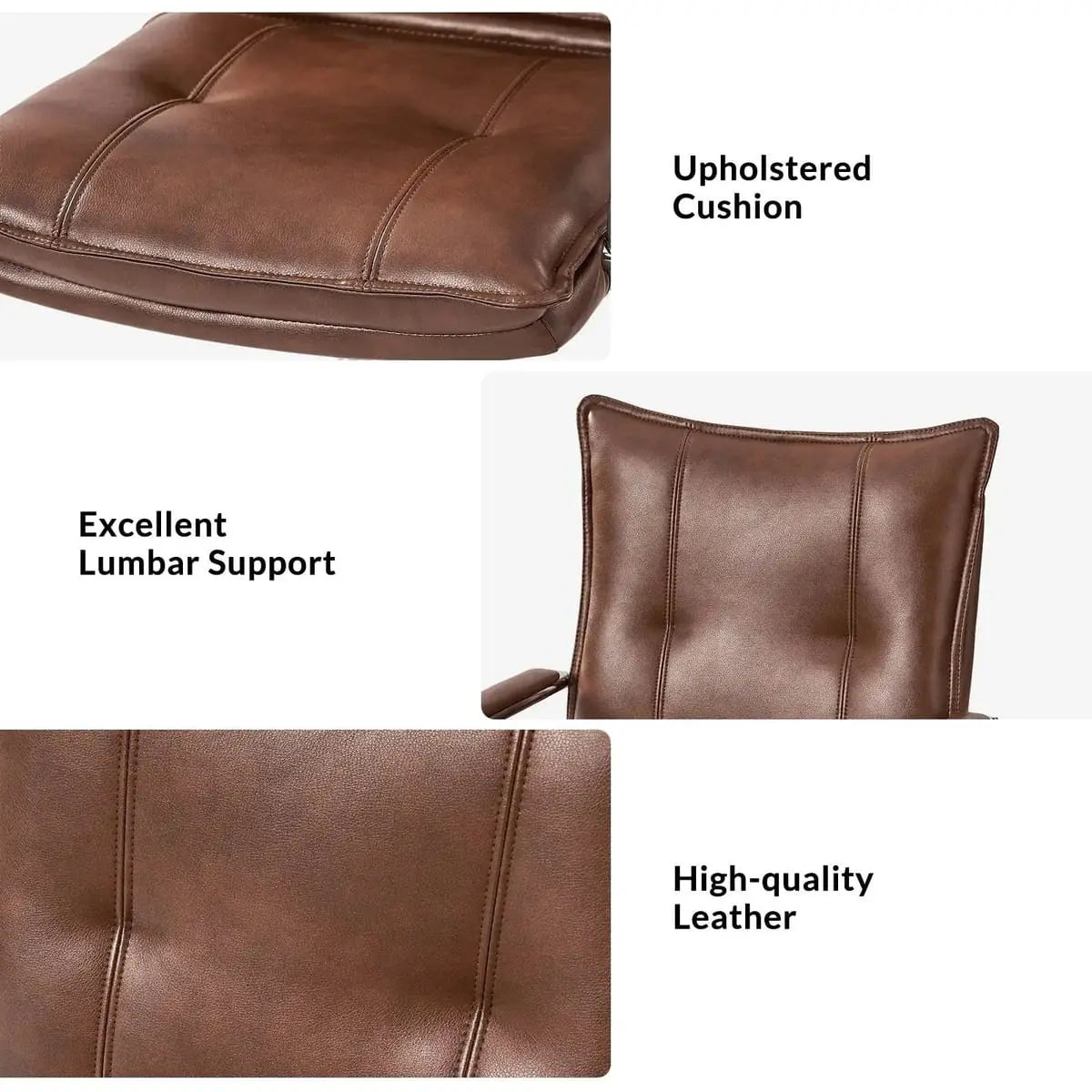 Modern Executive Black Faux Leather Office Chair Gold Base - Ergonomic Swivel & Adjustable Height for Professionals. Platinum-Level Office Chairs