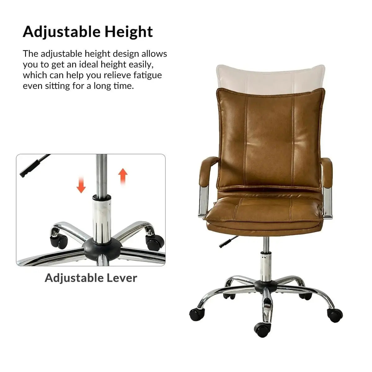 Modern Executive Black Faux Leather Office Chair Gold Base - Ergonomic Swivel & Adjustable Height for Professionals. Platinum-Level Office Chairs