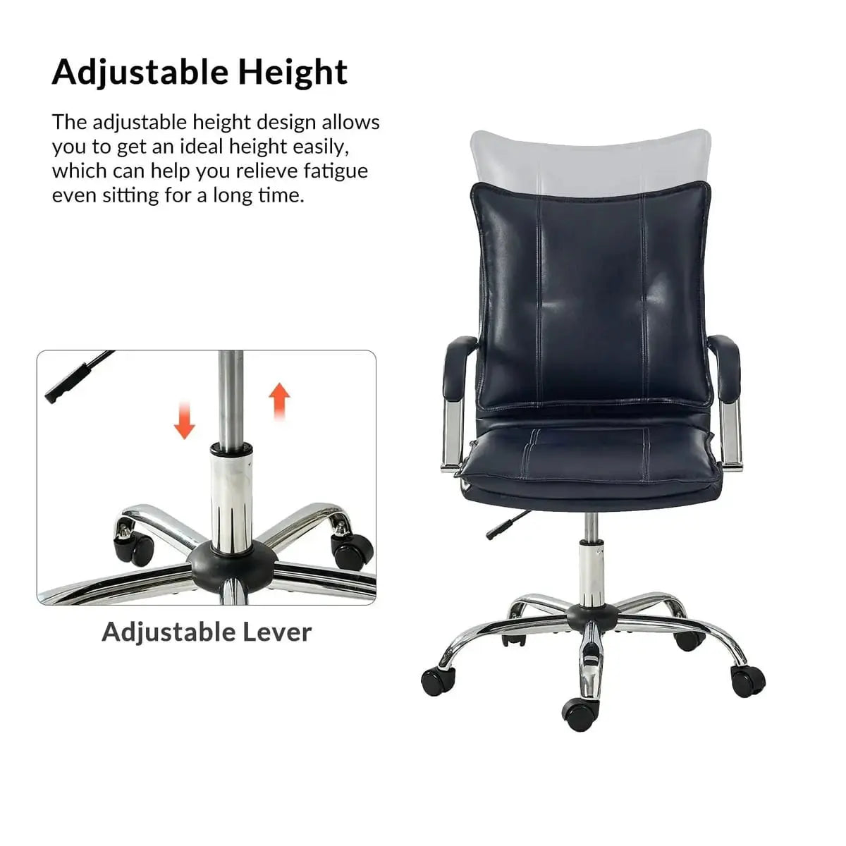 Modern Executive Black Faux Leather Office Chair Gold Base - Ergonomic Swivel & Adjustable Height for Professionals. Platinum-Level Office Chairs