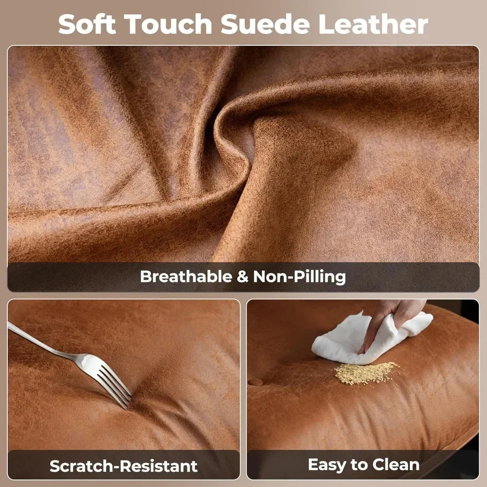 Ergonomic Mid Century Modern Leather Office Chair with Lumbar Support - Platinum-Level Office Chairs