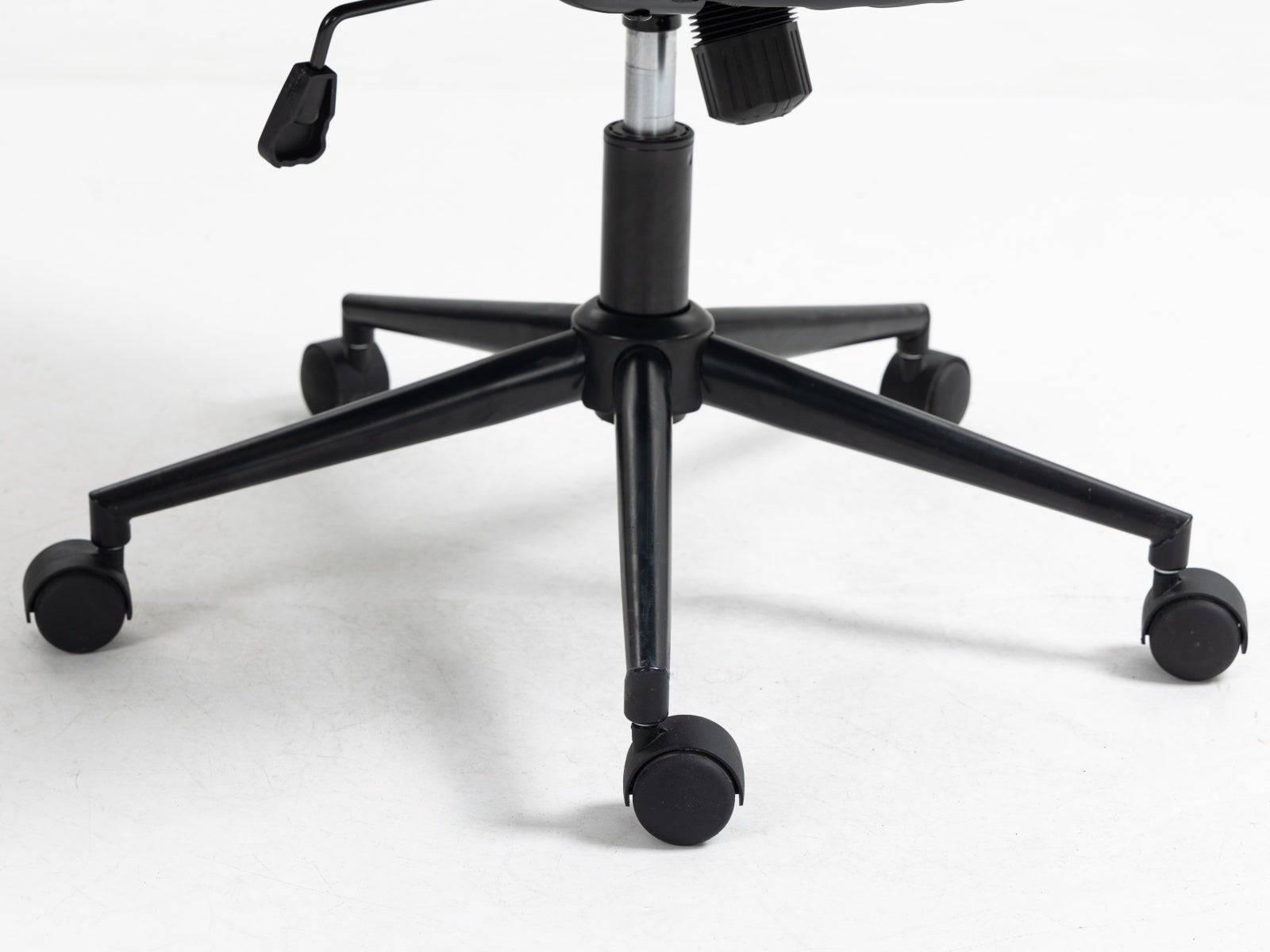 Ergonomic Mid Back Rolling Desk Chair with Adjustable Height and 40° Recline, PU Leather, Padded Armrest, Black - Platinum-Level Office Chairs