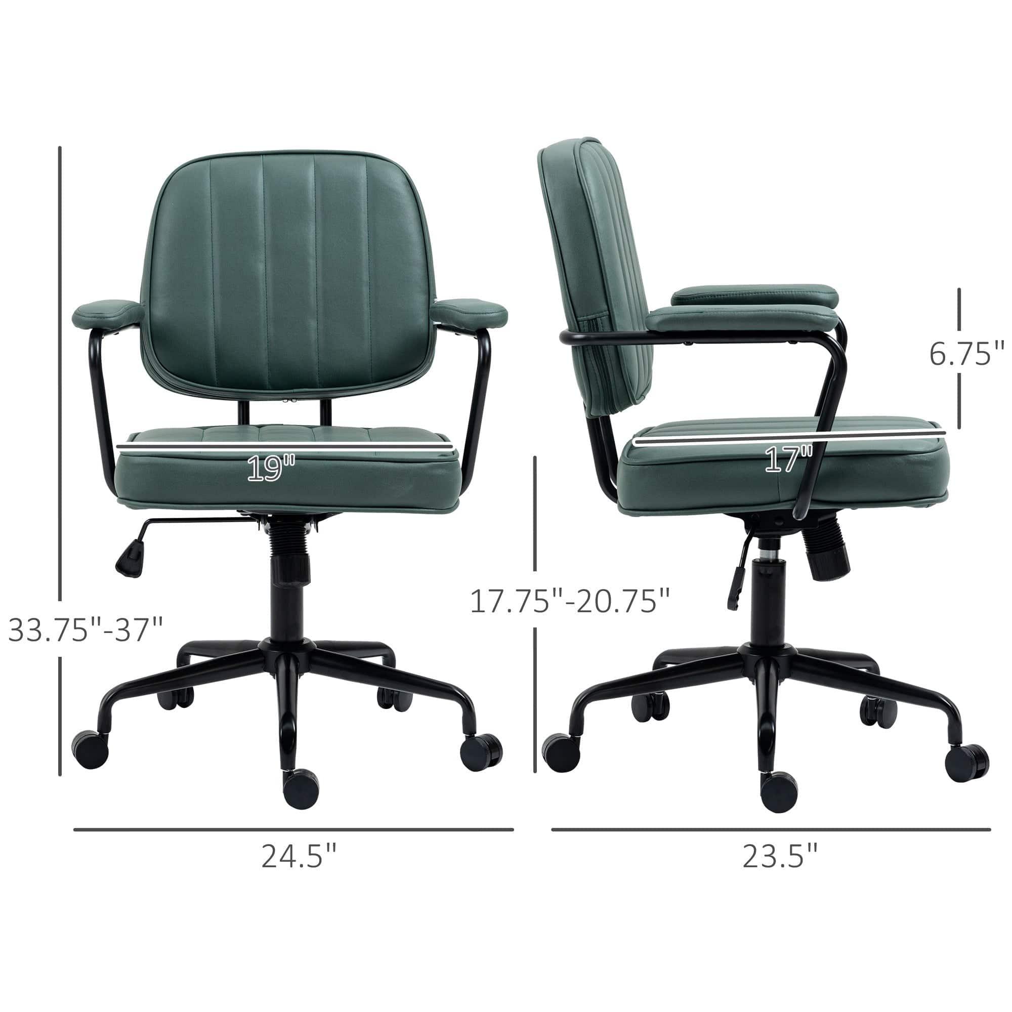 Vinsetto Ergonomic Green Office Chair with Height and Tilt Adjustment - Platinum-Level Office Chairs