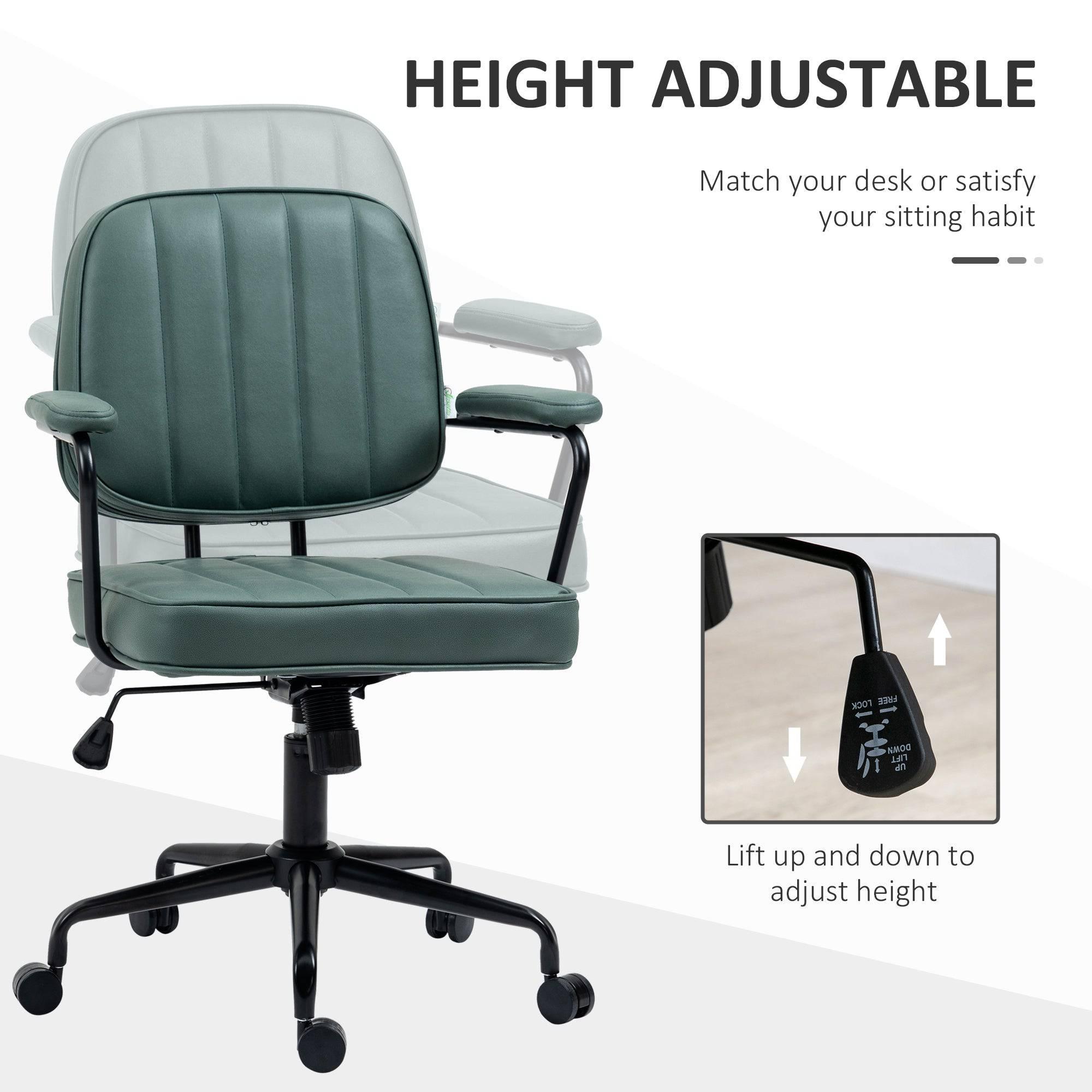 Vinsetto Ergonomic Green Office Chair with Height and Tilt Adjustment - Platinum-Level Office Chairs