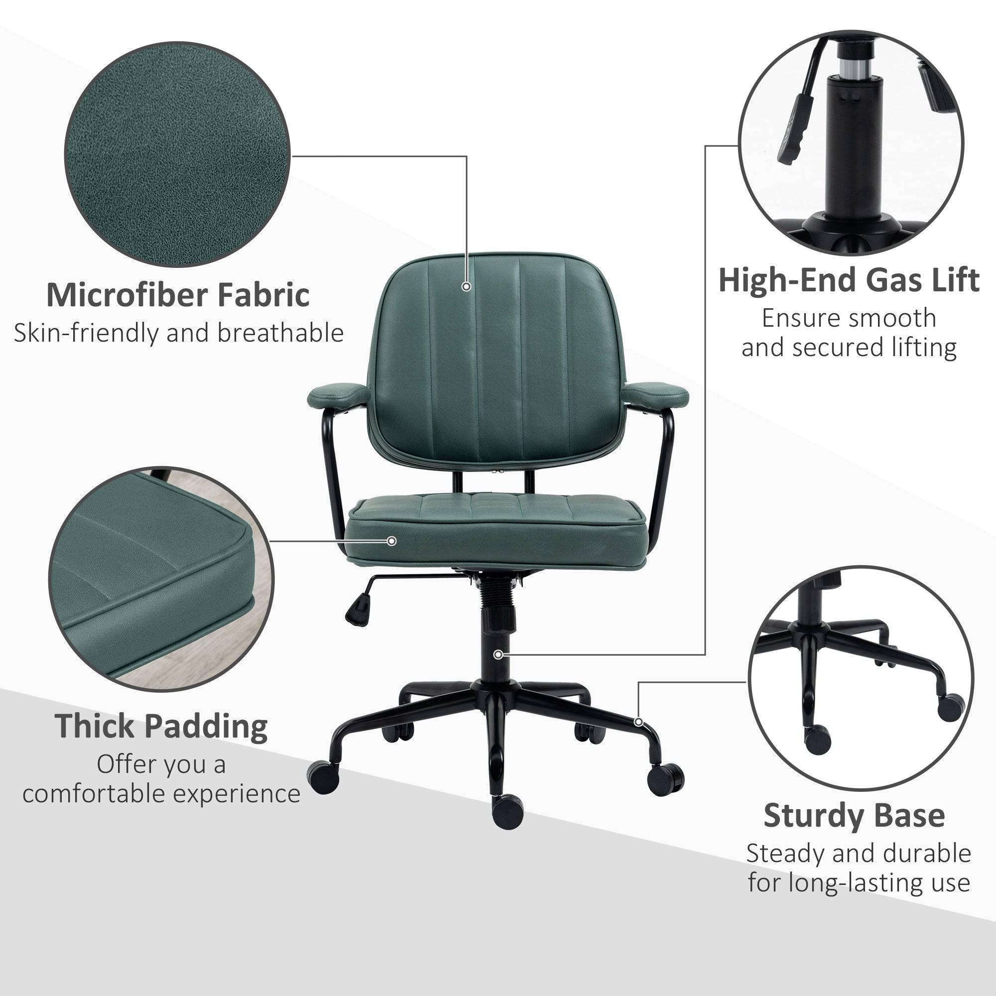 Vinsetto Ergonomic Green Office Chair with Height and Tilt Adjustment - Platinum-Level Office Chairs