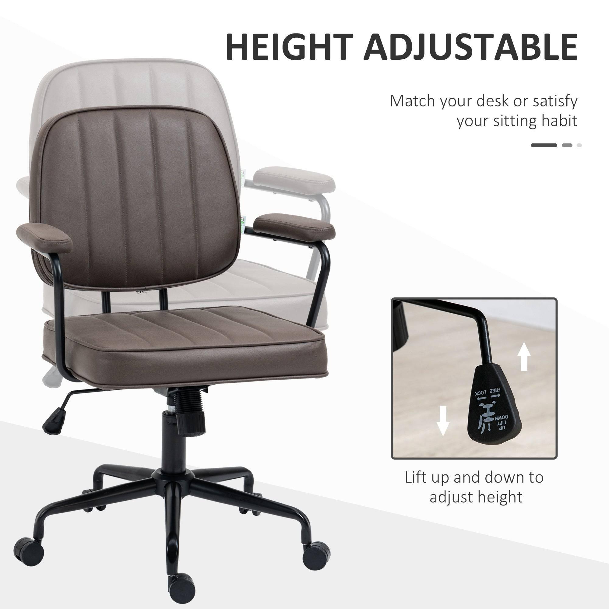 Vinsetto Ergonomic Microfiber Office Chair with Adjustable Height and Tilt Function - Light Brown - Platinum-Level Office Chairs