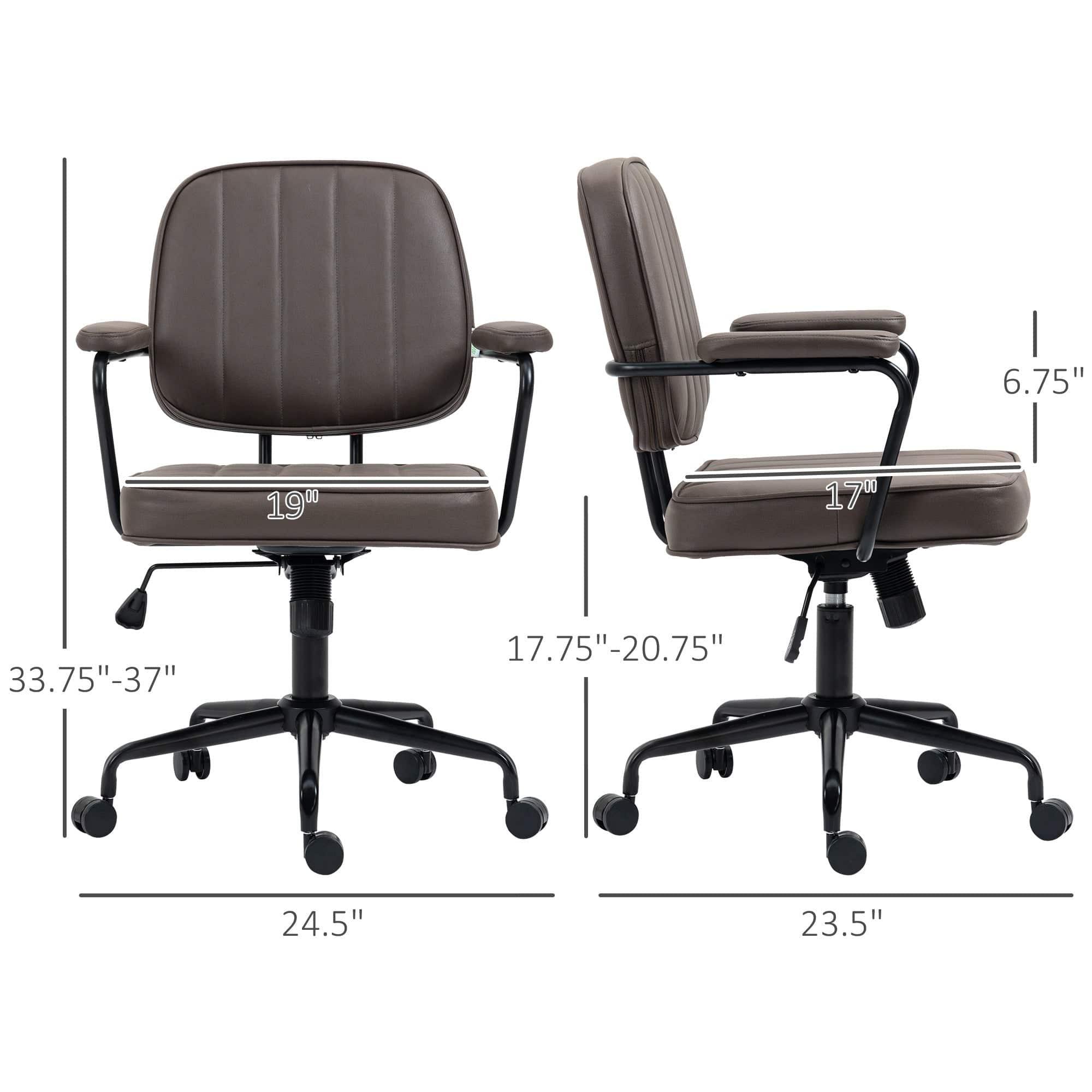 Vinsetto Ergonomic Microfiber Office Chair with Adjustable Height and Tilt Function - Light Brown - Platinum-Level Office Chairs