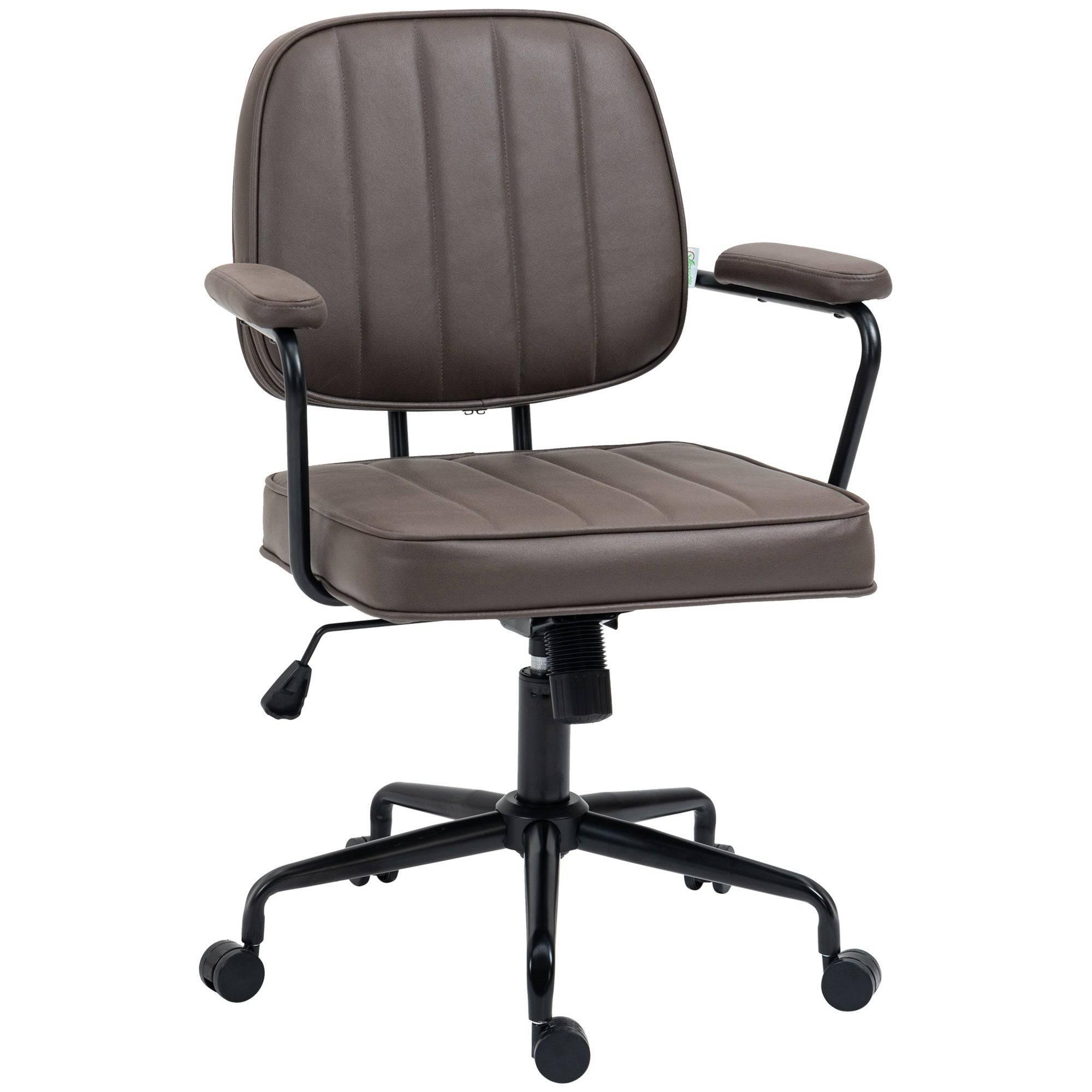 Vinsetto Ergonomic Microfiber Office Chair with Adjustable Height and Tilt Function - Light Brown - Platinum-Level Office Chairs