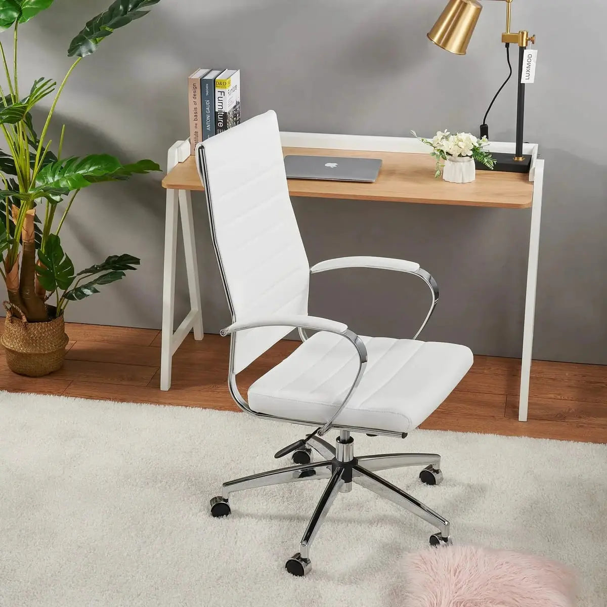 Modern orange ergonomic faux leather office chair by Platinum-Level Office Chairs, designed for home or office use.
