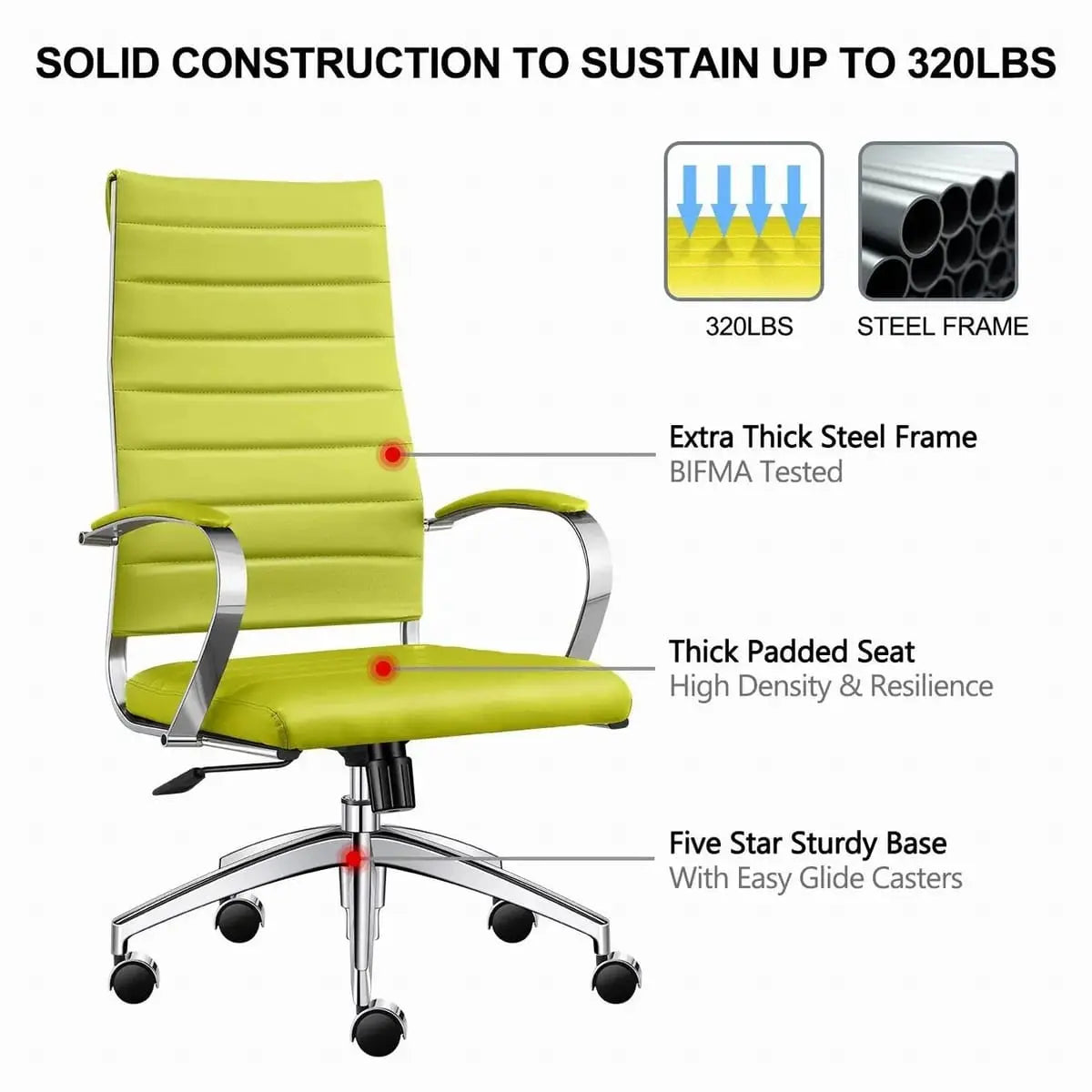 Modern orange faux leather office chair by Platinum-Level Office Chairs, ergonomic design for home or office use.