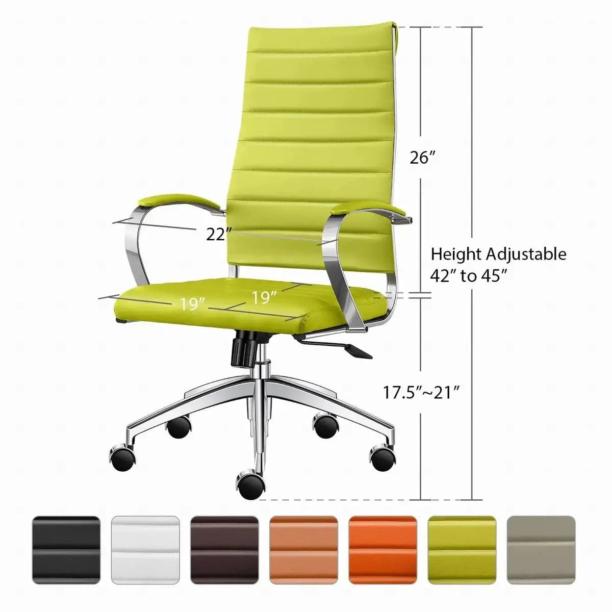 Modern orange ergonomic faux leather office chair by Platinum-Level Office Chairs, designed for home or office use.