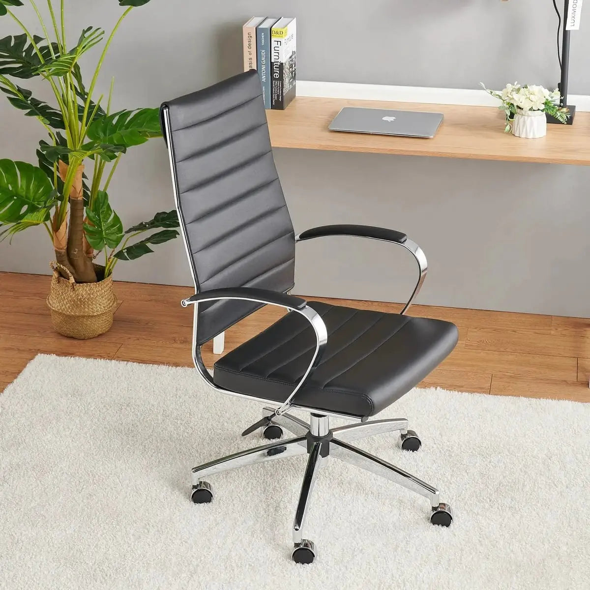 Modern orange ergonomic faux leather office chair by Platinum-Level Office Chairs, designed for comfortable home or office use.