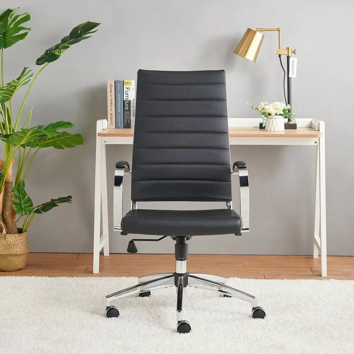 Modern orange ergonomic faux leather office chair by Platinum-Level Office Chairs, designed for home or office use.