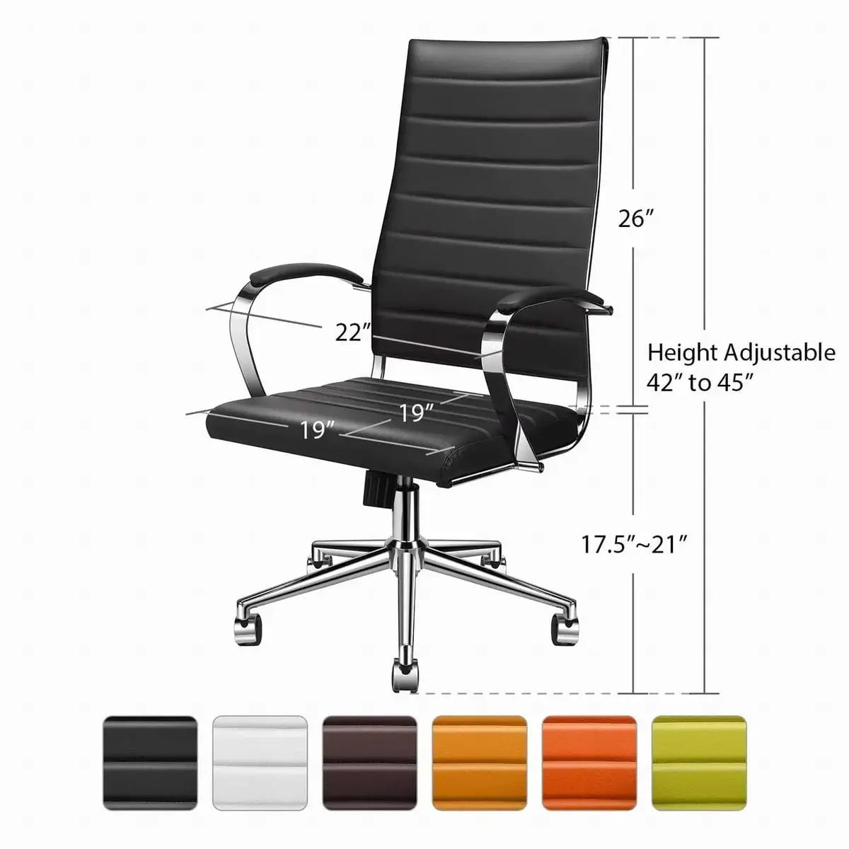 Modern ergonomic faux leather office chair by Platinum-Level Office Chairs, featuring a sleek orange design for home or office use.