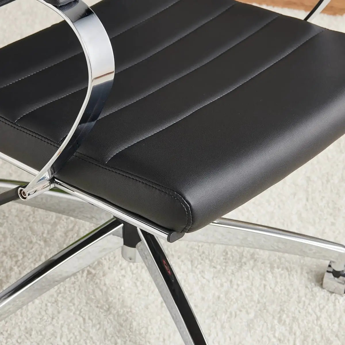 Modern ergonomic faux leather home office chair by Platinum-Level Office Chairs, orange with a sleek, adjustable design.