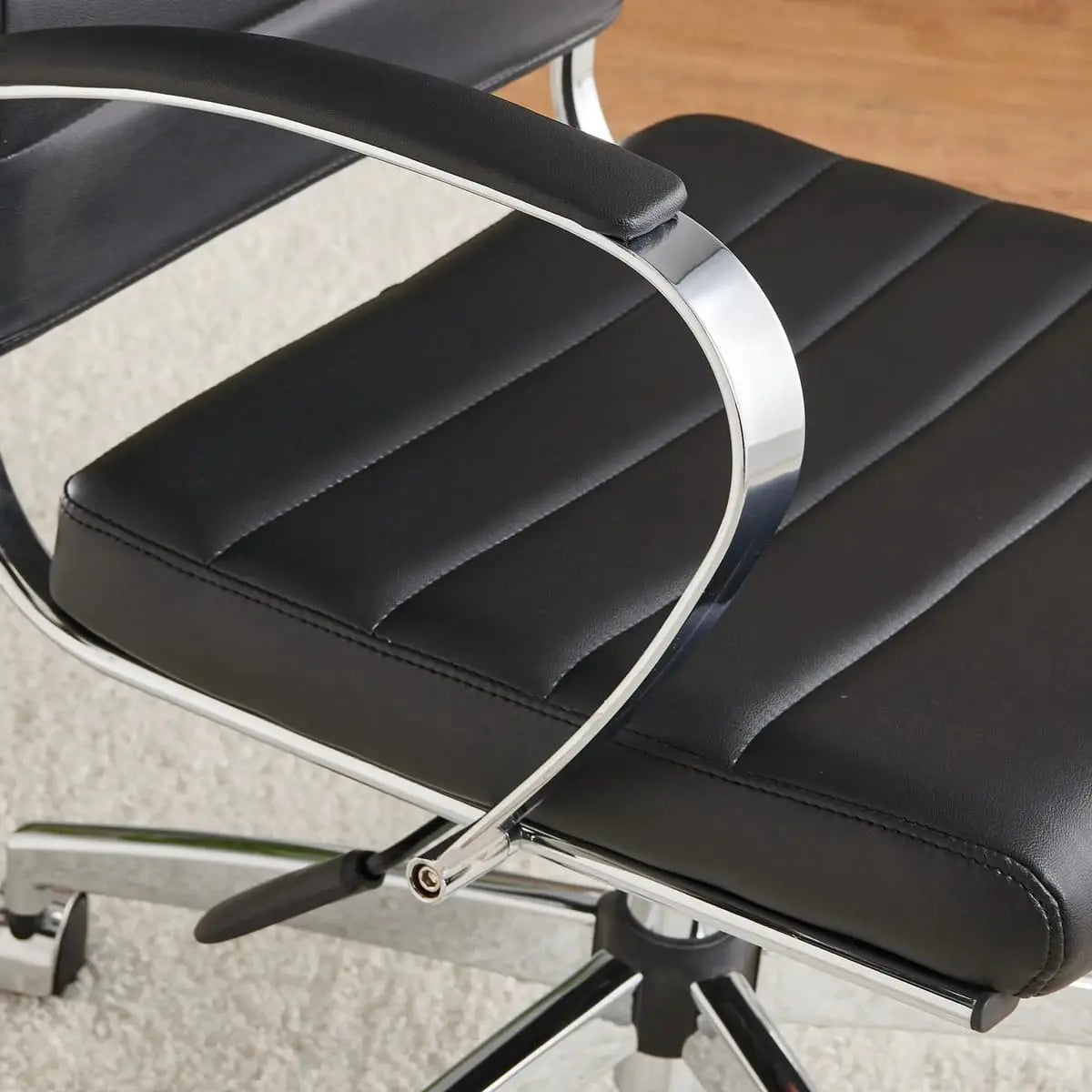 Modern orange ergonomic faux leather home office chair by Platinum-Level Office Chairs, featuring a sleek design and adjustable features.