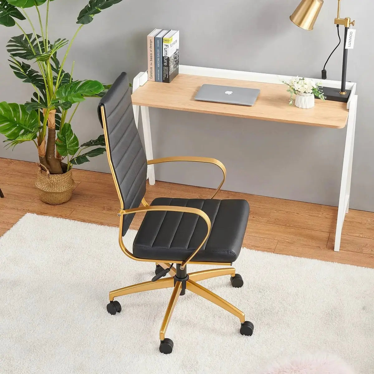 Modern ergonomic faux leather office chair by Platinum-Level Office Chairs, orange color, designed for home or office use.