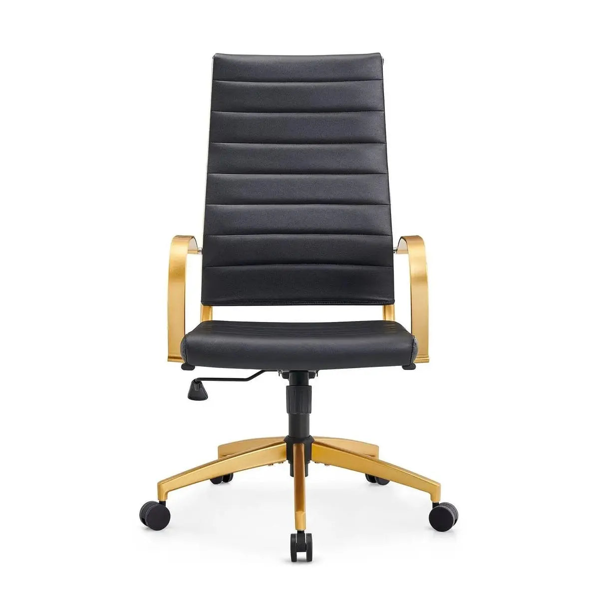 Modern ergonomic faux leather home office chair by Platinum-Level Office Chairs with vibrant orange upholstery and adjustable features.