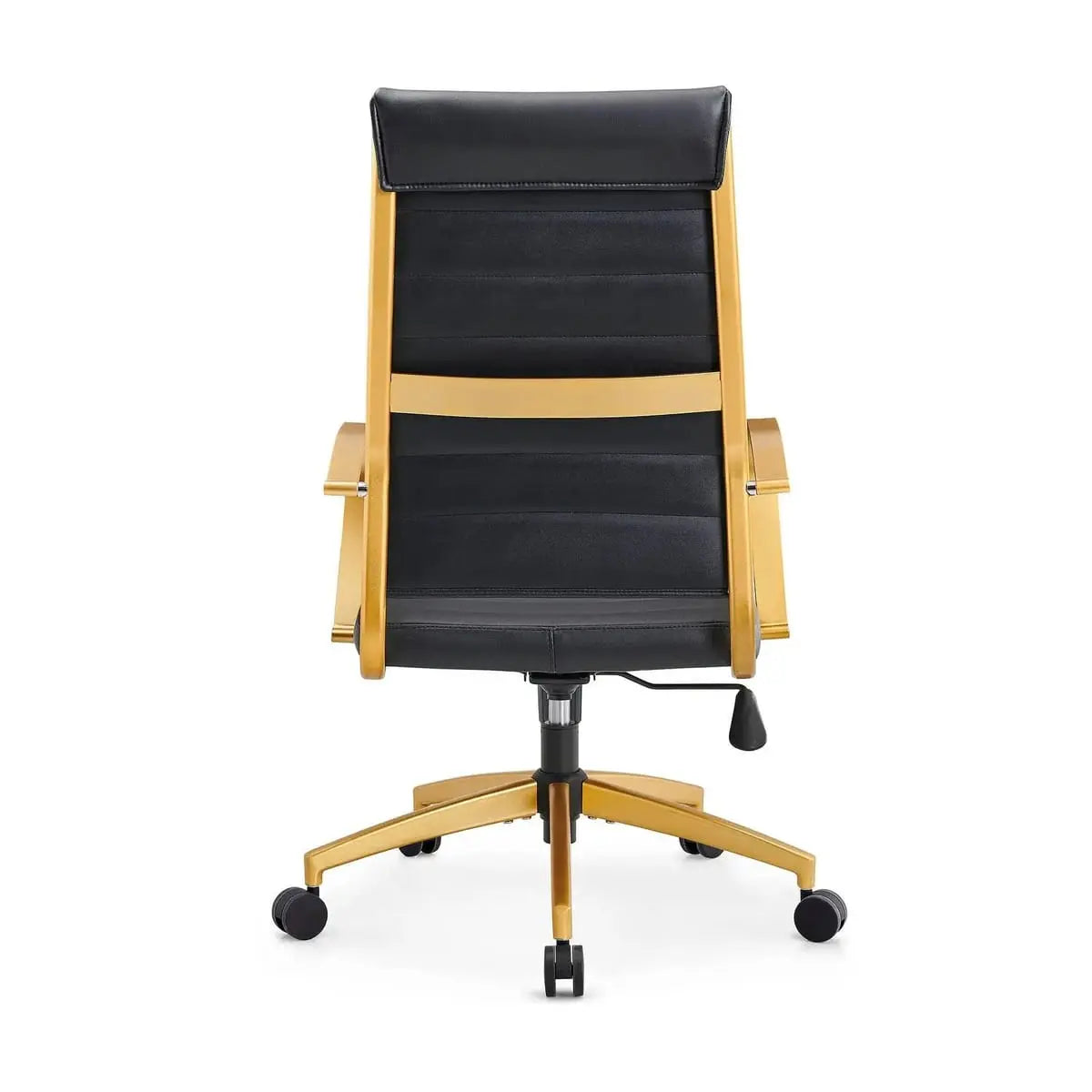 Orange modern ergonomic faux leather home office chair by Platinum-Level Office Chairs with adjustable armrests and swivel base.