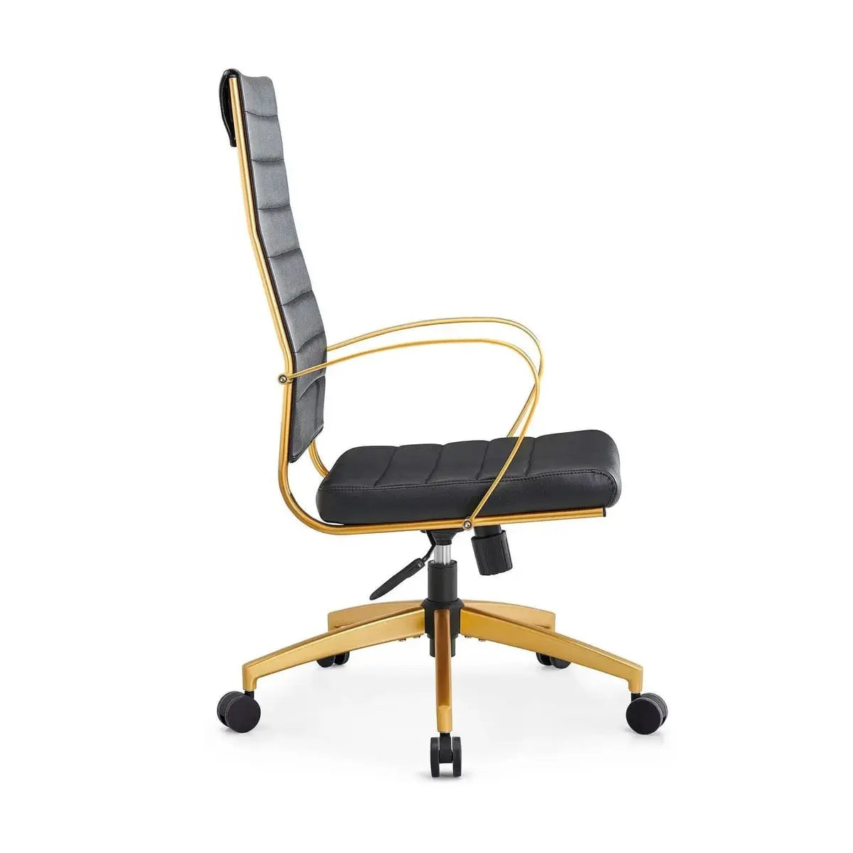 Modern ergonomic faux leather home office chair by Platinum-Level Office Chairs in vibrant orange with adjustable features.