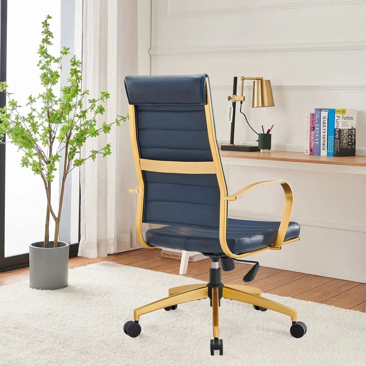 Modern ergonomic orange faux leather office chair by Platinum-Level Office Chairs, designed for home or office use.