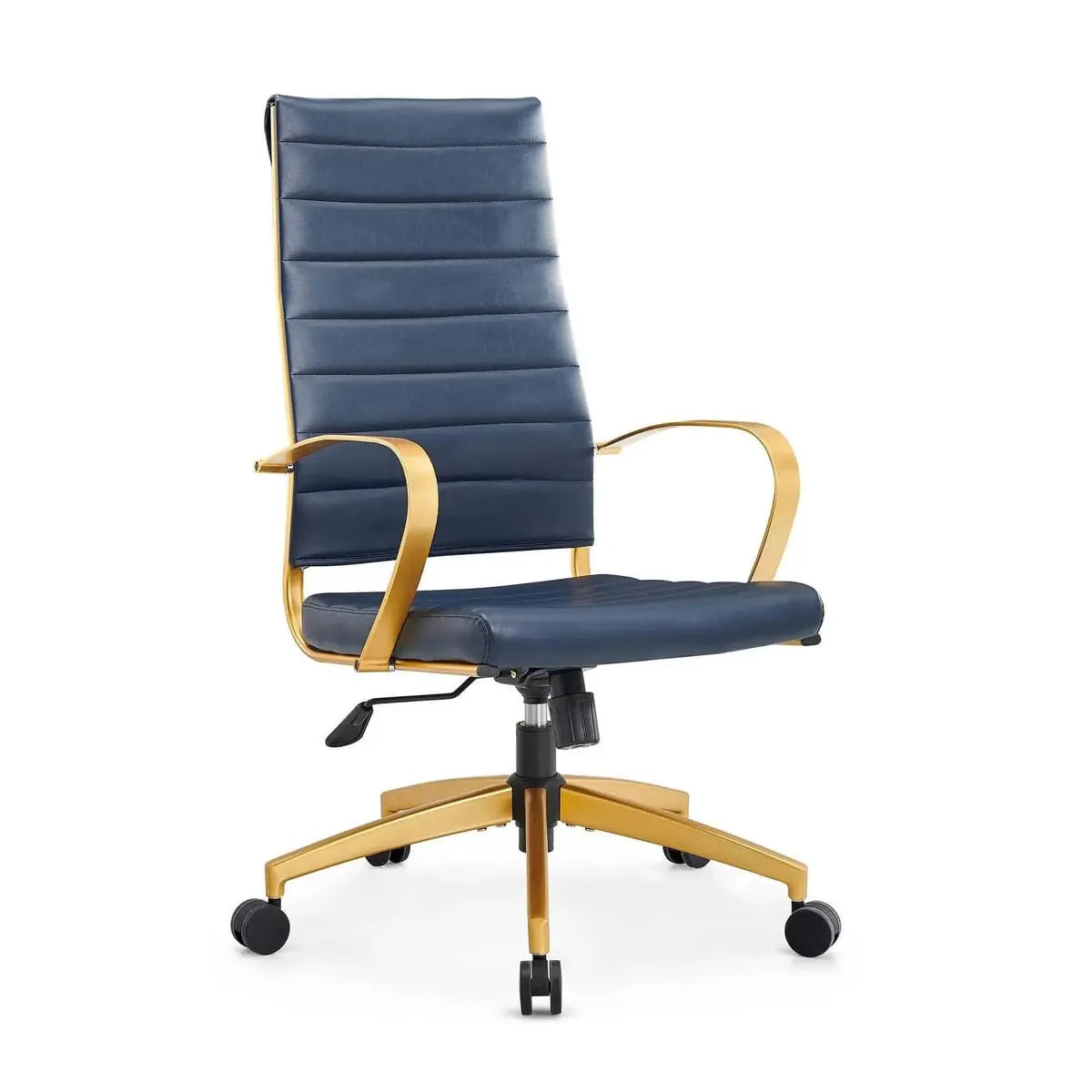 Modern ergonomic faux leather office chair by Platinum-Level Office Chairs, orange color, designed for home or office use.