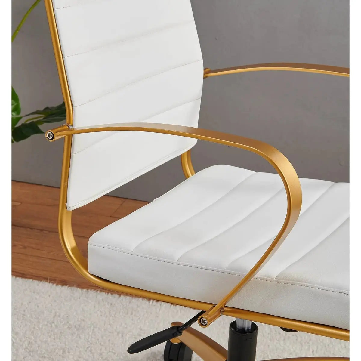 Orange modern ergonomic faux leather home office chair by Platinum-Level Office Chairs, with a sleek design and adjustable features.