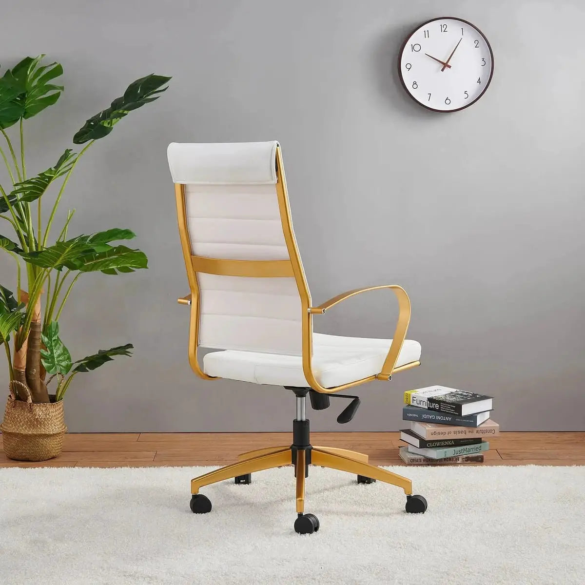 Modern orange ergonomic faux leather office chair by Platinum-Level Office Chairs, designed for home or office use.