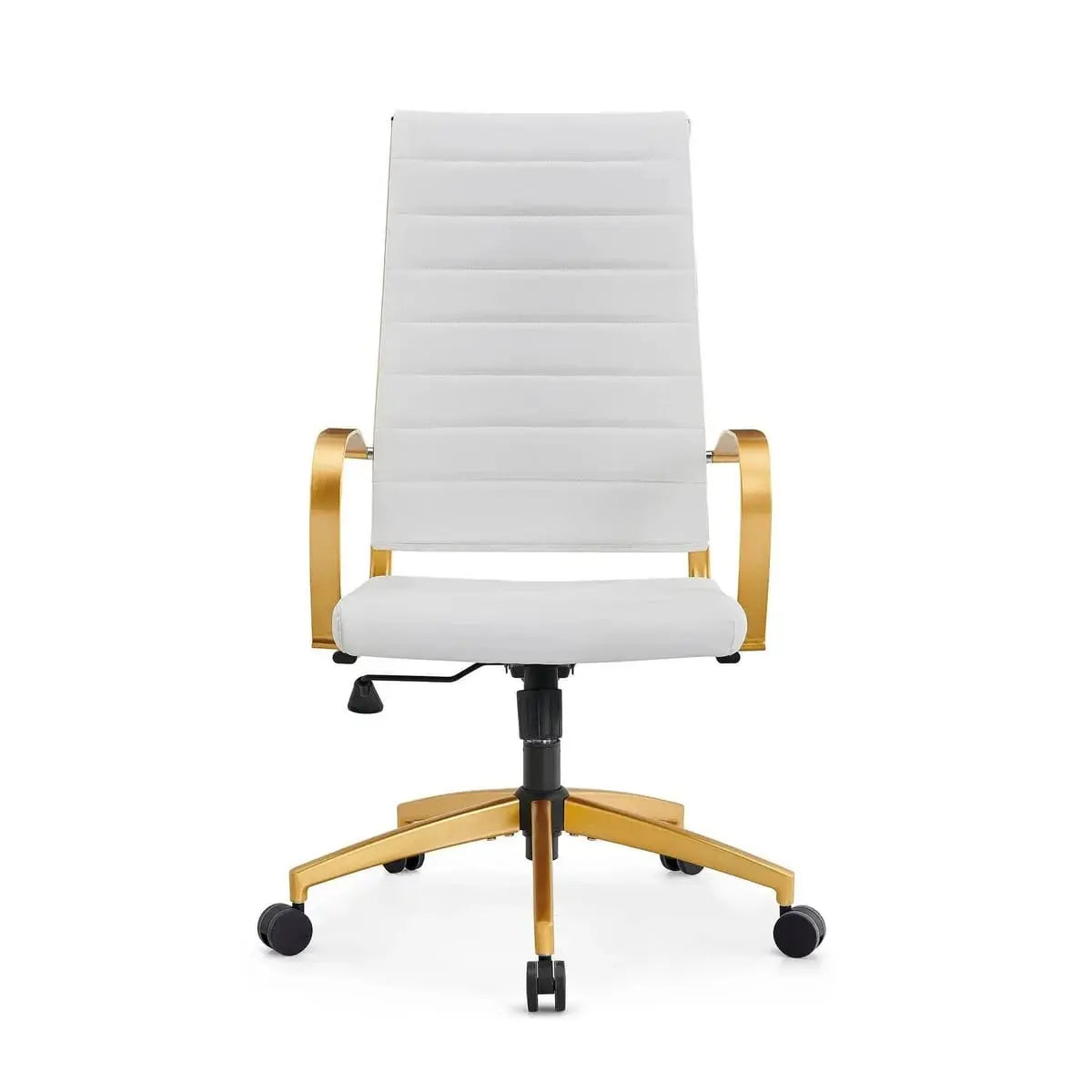 Modern ergonomic faux leather office chair by Platinum-Level Office Chairs, featuring a vibrant orange design for home or office use.
