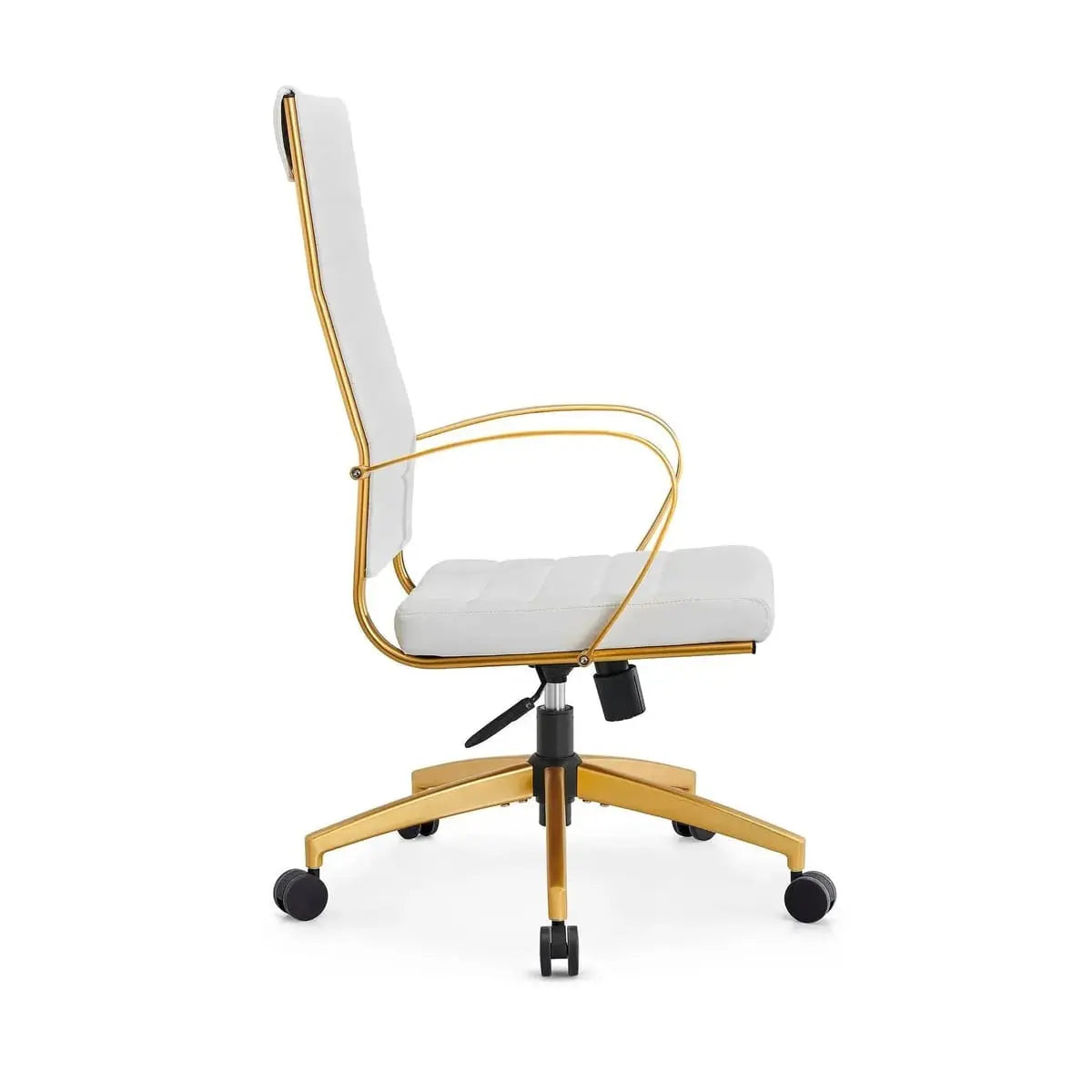 Orange modern ergonomic faux leather home office chair by Platinum-Level Office Chairs with adjustable height and cushioned seat.