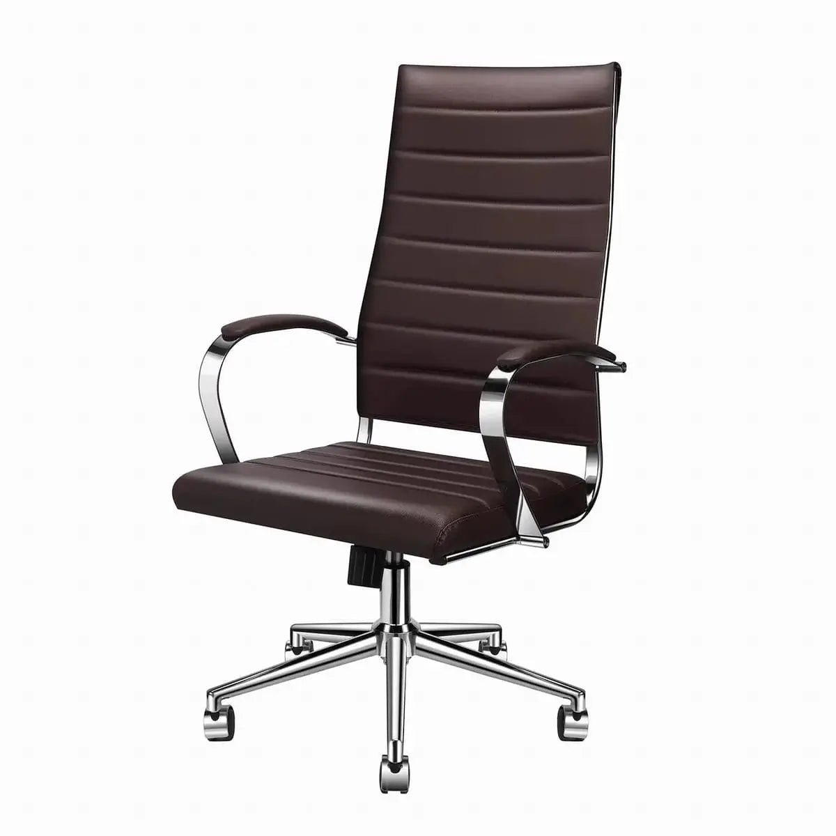 Modern ergonomic faux leather office chair by Platinum-Level Office Chairs, featuring a vibrant orange color and sleek design for home or office.