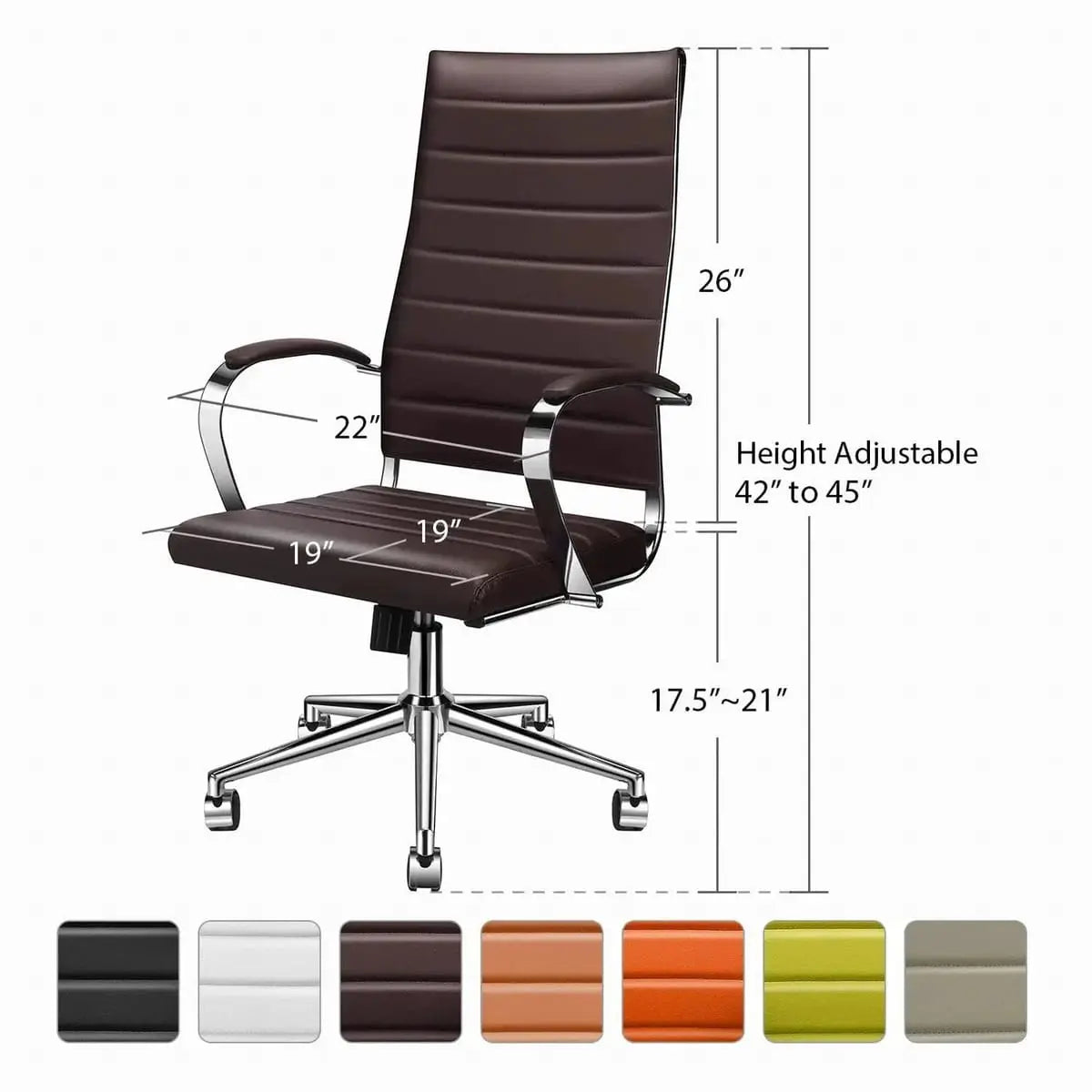 Modern ergonomic faux leather office chair by Platinum-Level Office Chairs, featuring an orange finish and sleek design for home or office use.