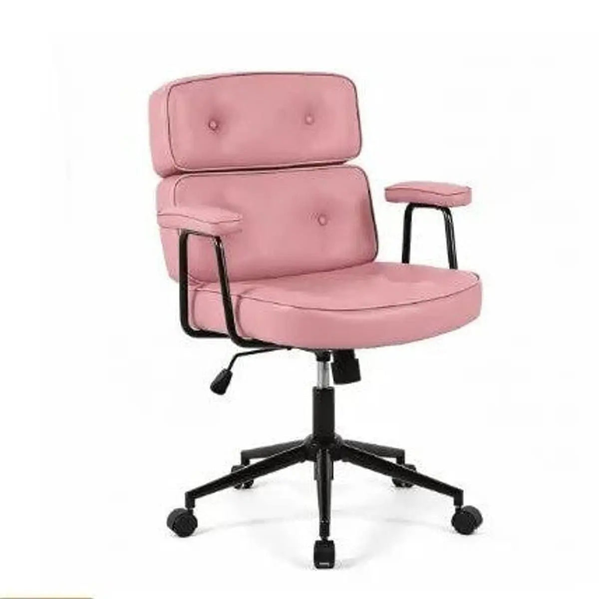Pink ergonomic home office chair by Platinum-Level Office Chairs featuring lumbar support and adjustable height.