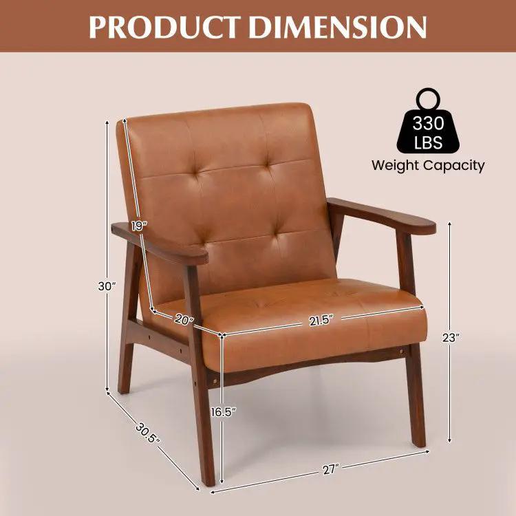 Light brown Platinum-Level Office Chairs mid-century modern accent chair with luxurious comfort and solid rubber construction.