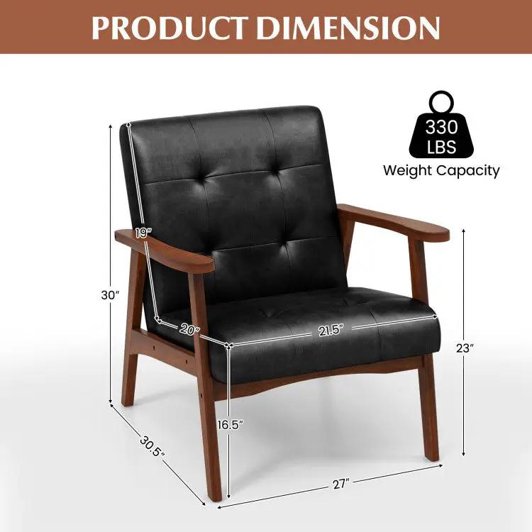 Light brown mid-century modern accent chair by Platinum-Level Office Chairs, featuring luxurious comfort and solid rubber construction.