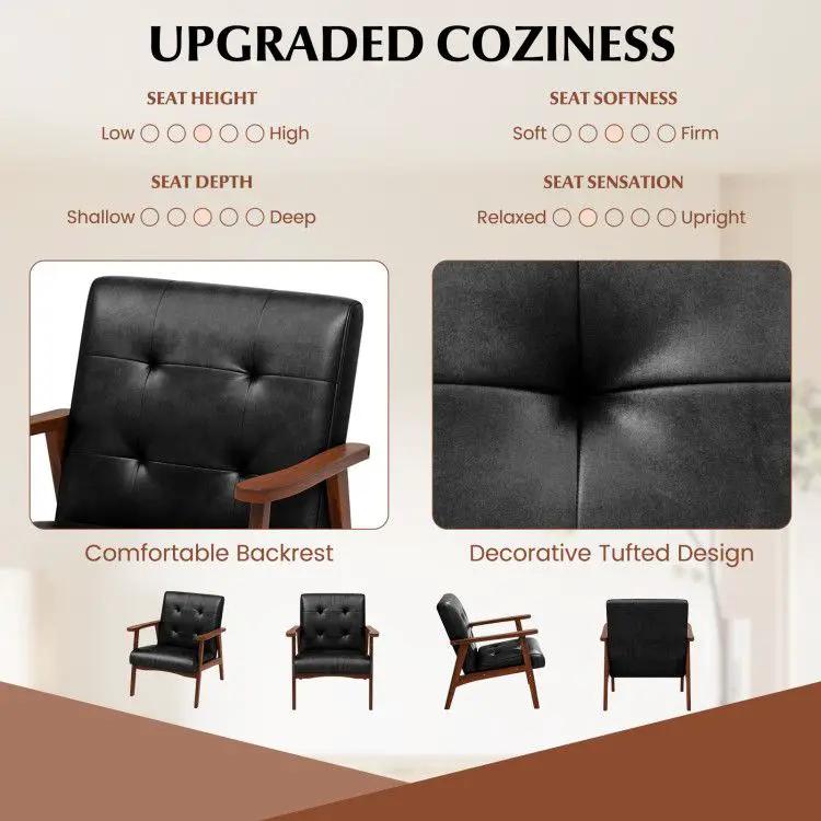 Light brown mid-century modern accent chair by Platinum-Level Office Chairs with luxurious comfort and solid rubber construction.