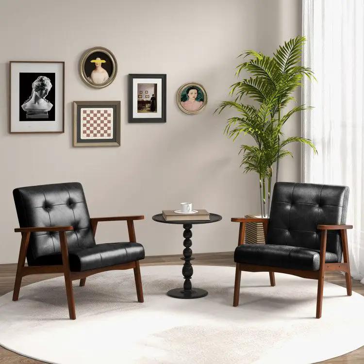 Light brown mid-century modern accent chair by Platinum-Level Office Chairs with luxurious comfort and solid rubber construction.