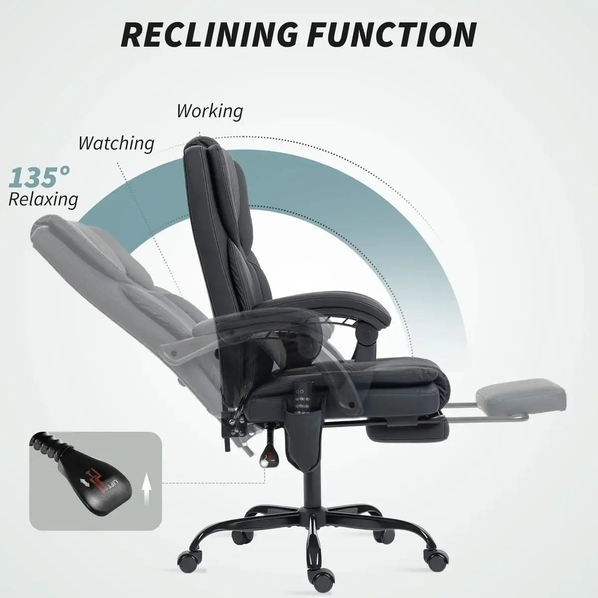 Massage Office Chair With Six Point Back Massage For Home Office - Platinum-Level Office Chairs
