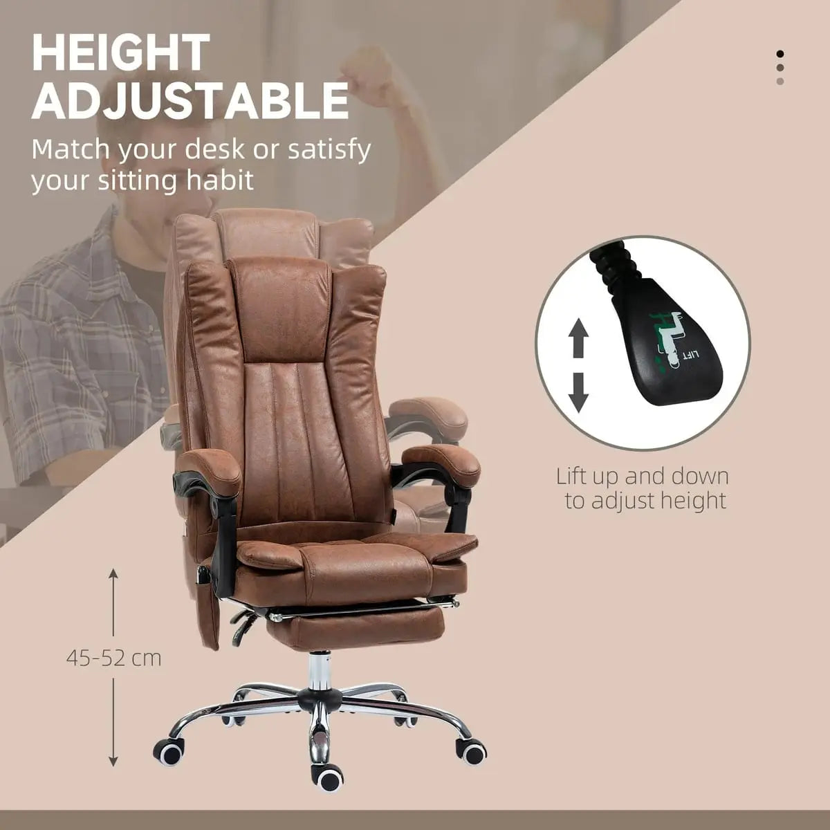 Premium Heated Massage Office Chair for Productive Home Office - Platinum-Level Office Chairs