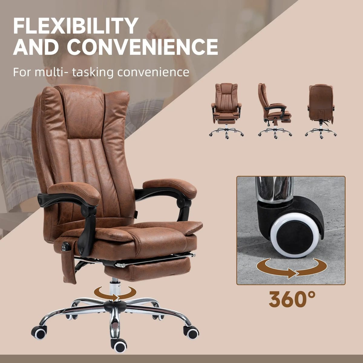 Premium Heated Massage Office Chair for Productive Home Office - Platinum-Level Office Chairs