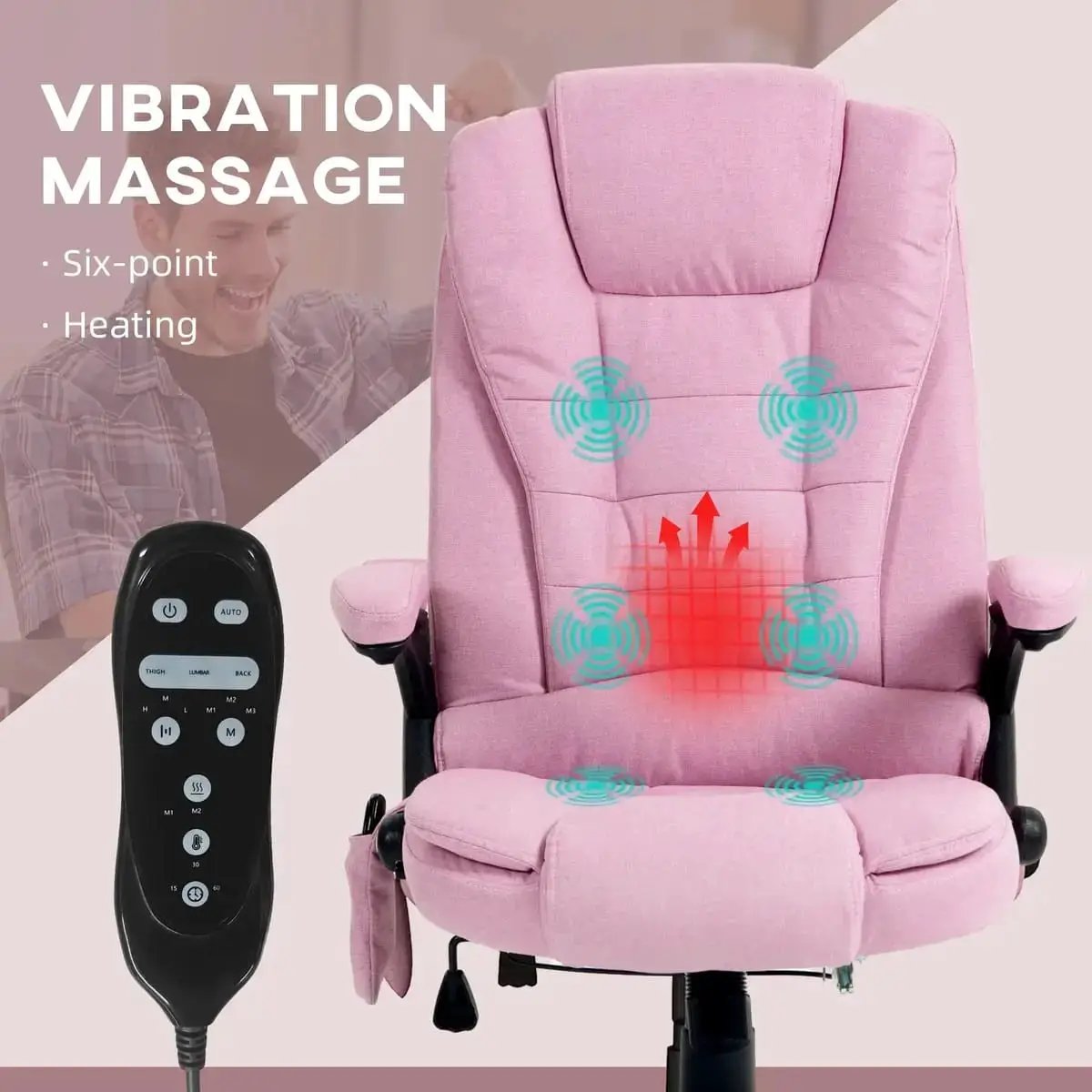 Premium Massage Office Chair With Heat And 6 Point Vibrating Massage - Platinum-Level Office Chairs