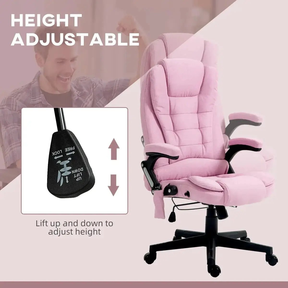 Premium Massage Office Chair With Heat And 6 Point Vibrating Massage - Platinum-Level Office Chairs