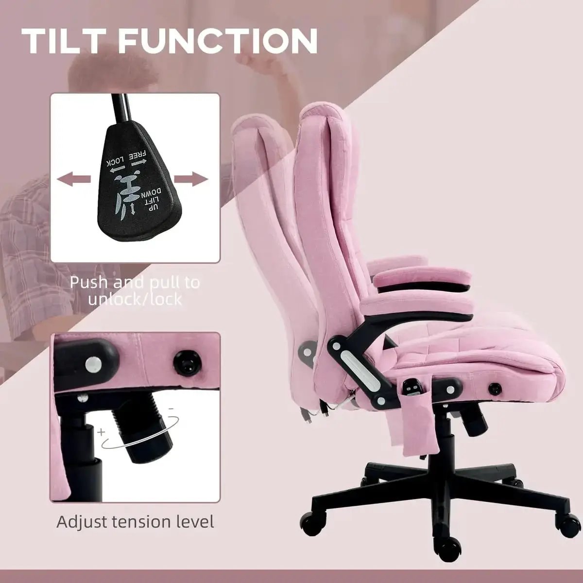 Premium Massage Office Chair With Heat And 6 Point Vibrating Massage - Platinum-Level Office Chairs