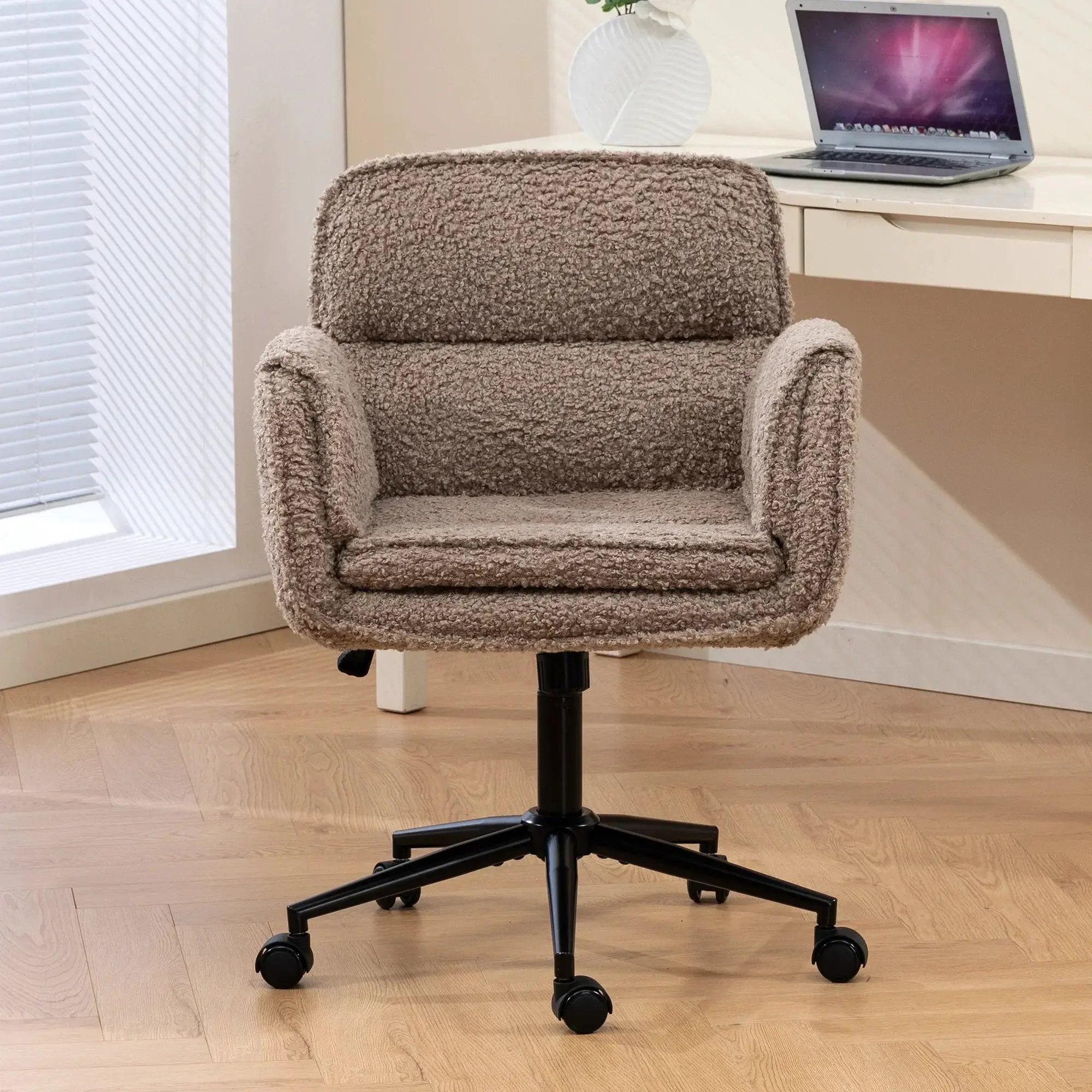 Modern Platinum-Level Office Chairs criss cross desk chair with 5 gear adjustable armrests and wheels for comfortable seating.