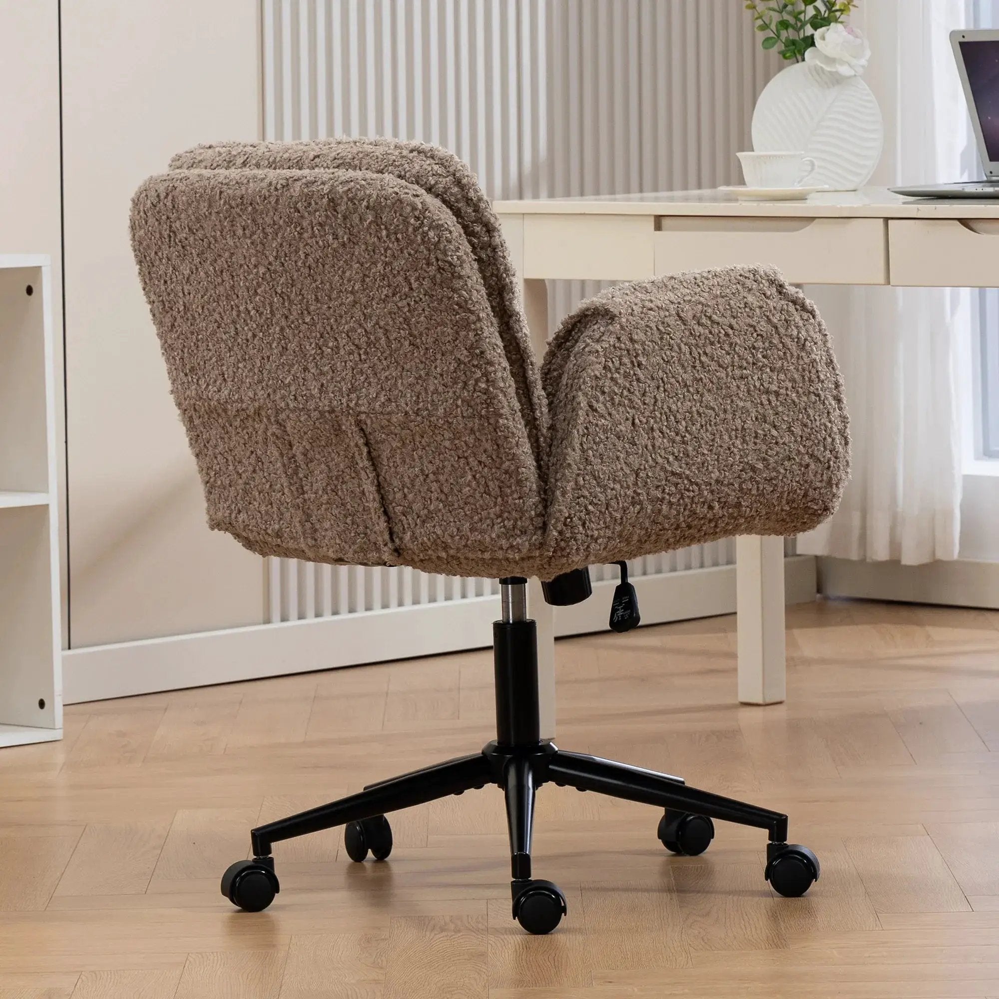 Modern Platinum-Level Office Chairs criss-cross desk chair with 5 gear adjustable armrests and wheels for ergonomic comfort.