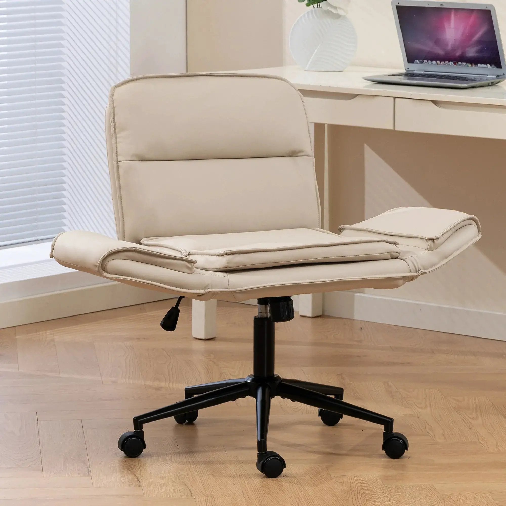 Modern Platinum-Level Office Chairs criss-cross ergonomic desk chair with 360-degree swivel and foldable design, shown from front angle.