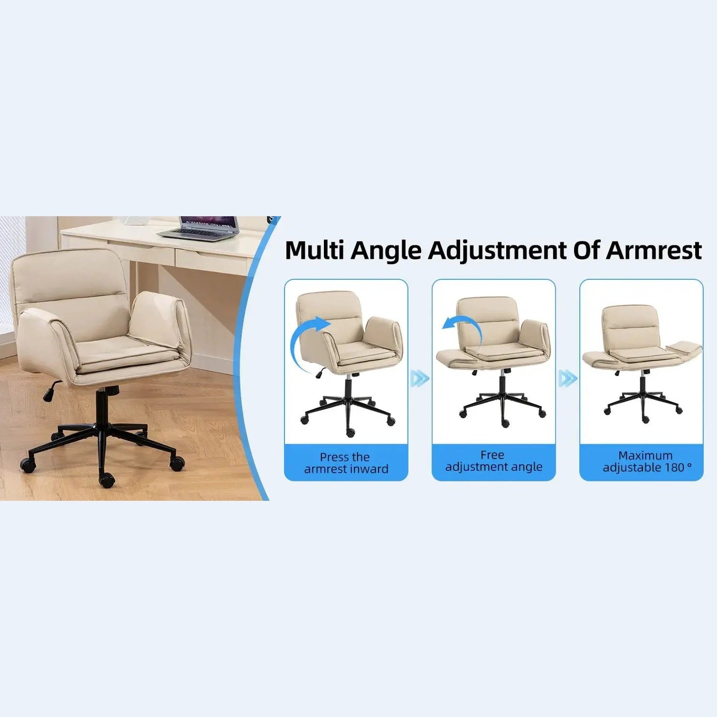 Modern Platinum-Level Office Chairs criss cross ergonomic desk chair with 360-degree swivel and foldable five-star base.