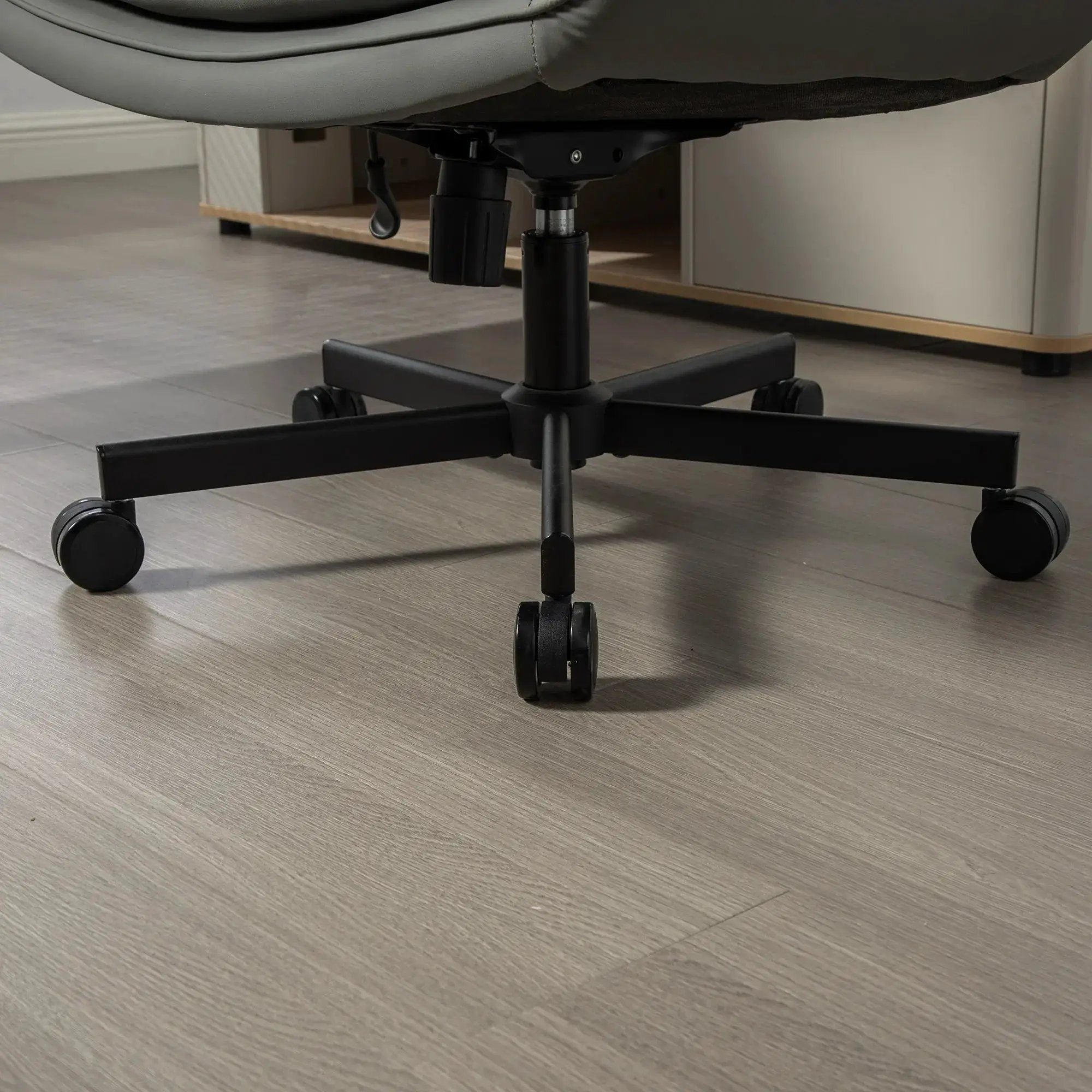 Modern Platinum-Level Office Chairs criss-cross PU vanity chair with 6 gear adjustable armrests and wheels for versatile seating.