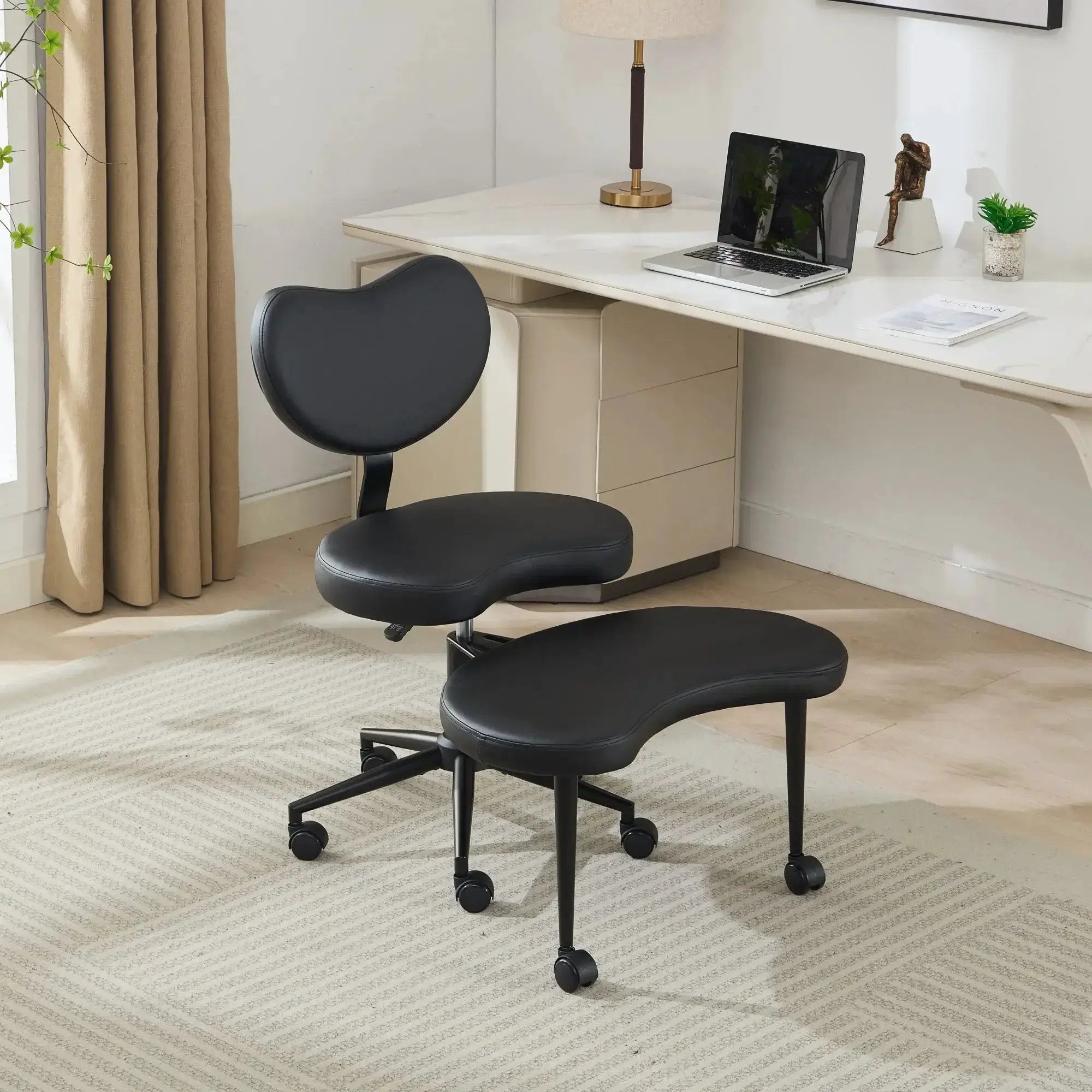 Plus size meditation chair with wheels by Platinum-Level Office Chairs, cross-legged design, modern style, suitable for ADHD relaxation.